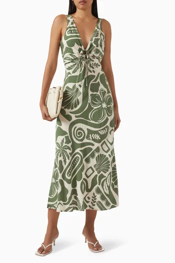Amos Printed Midi Dress