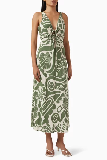 Amos Printed Midi Dress
