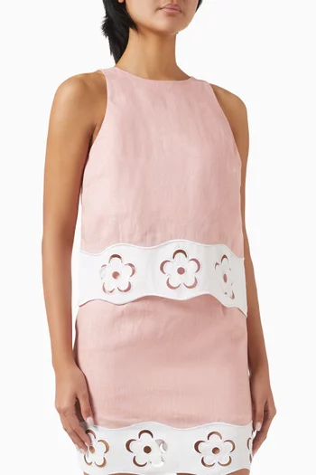 Mika Cut-out Top in Linen