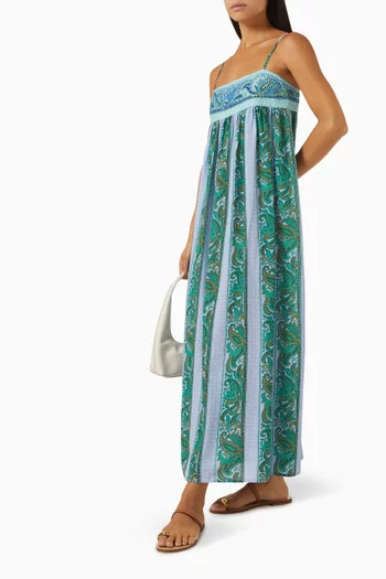 Fraiche Fine Strap Bodice Maxi Dress in LENZING™ Viscose Blend