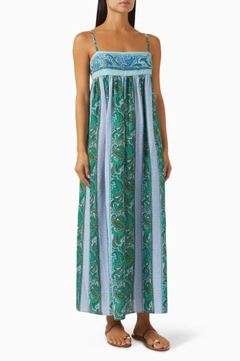 Fraiche Fine Strap Bodice Maxi Dress in LENZING™ Viscose Blend