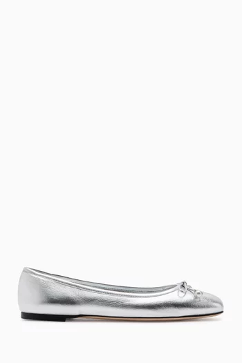 Elme Ballet Flats in Metallic Nappa