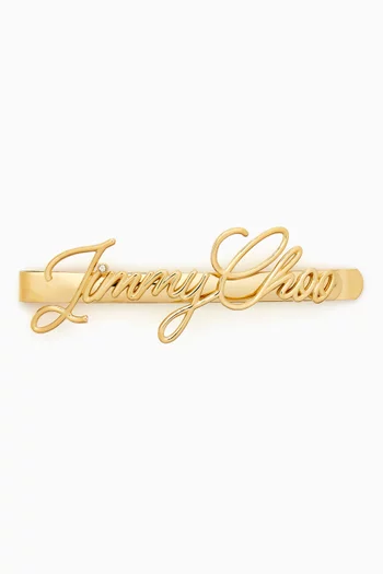 Script Logo Hairpin in Brass