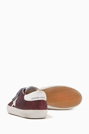 Old School Glitter Sneakers in Leather