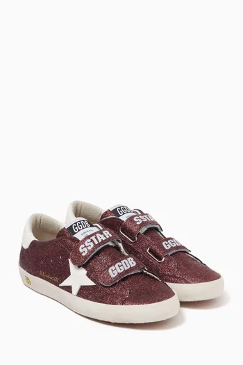 Old School Glitter Sneakers in Leather