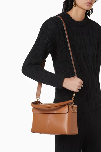 Small T Case Bauletto Top-handle Bag in Leather