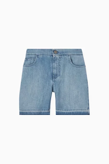 Embroidered Shorts in Denim