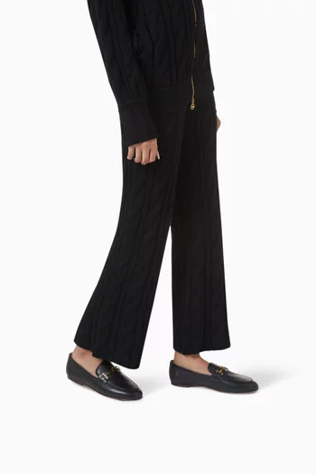 Double T-ring Loafers in Leather