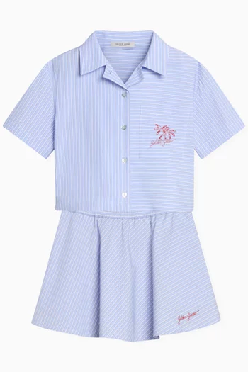 Striped Crop Shirt in Cotton