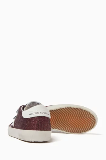 May School Sneakers in Glittered Leather