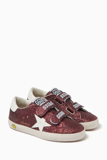 May School Sneakers in Glittered Leather