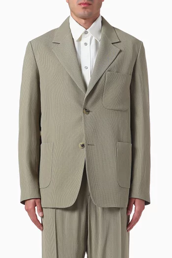 Pinstripe Single-breasted Jacket in Viscose-blend