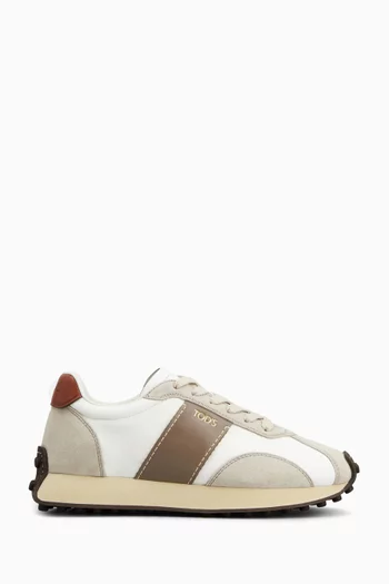 T Vintage Sneakers in Leather & Technical Fabric