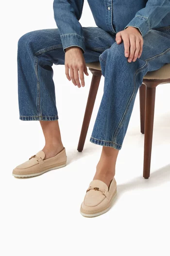 Double T Ring Loafers in Suede