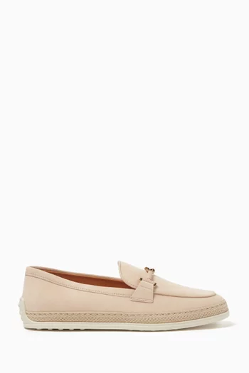 Double T Ring Loafers in Suede