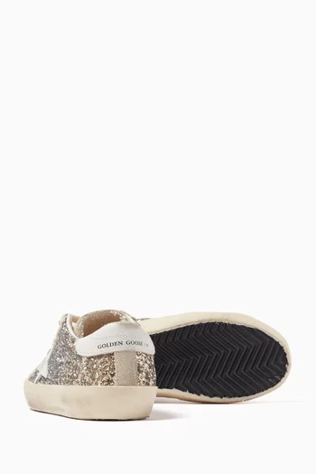 Super-Star Classic Glitter Sneakers in Leather & Suede
