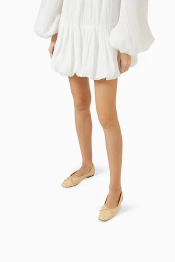 Arissa Ballet Flats in Croc-embossed Leather