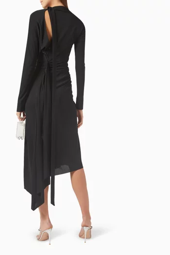 Ruched Midi Dress in Jersey