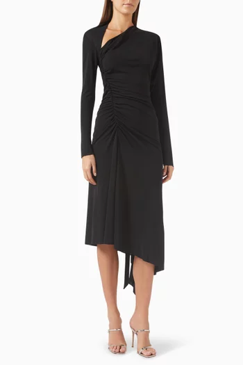 Ruched Midi Dress in Jersey