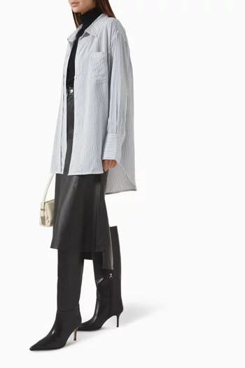 Striped Tuck-detail Shirt
