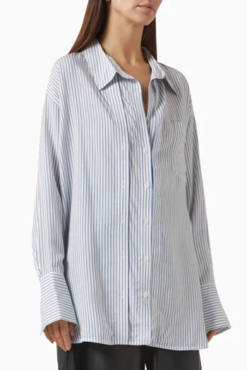 Striped Tuck-detail Shirt