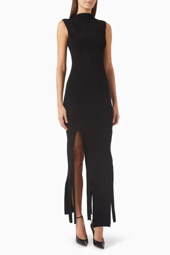 Slit Maxi Dress in Viscose Blend