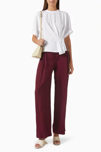 Draped T-shirt in Organic Cotton