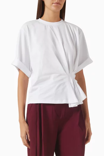 Draped T-shirt in Organic Cotton