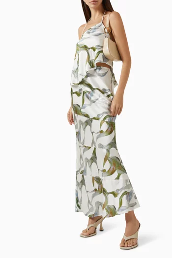 Aurelia Maxi Skirt in Satin
