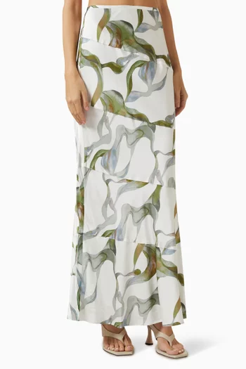 Aurelia Maxi Skirt in Satin
