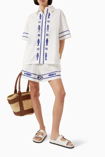 Annette Embroidered Shirt in Cotton