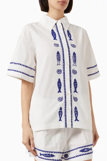 Annette Embroidered Shirt in Cotton