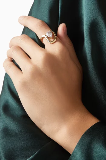 Diano Skini Ring in 18kt Gold-plated Metal