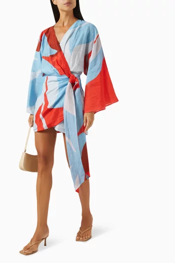 Edith Mini Dress in Linen Blend