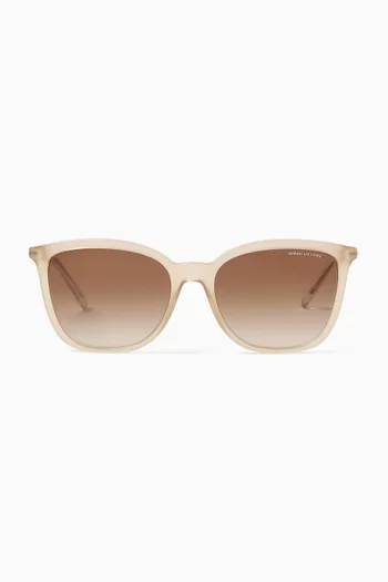 Enameled Accents Round Sunglasses