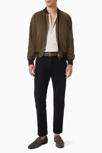 Fluid Bomber Jacket in Gabardine