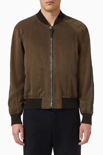 Fluid Bomber Jacket in Gabardine