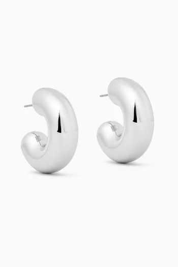 Medium Tome Hoop Earrings in Silver-tone Brass