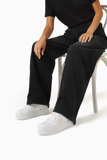 Downtown Platform Sneakers in Leather