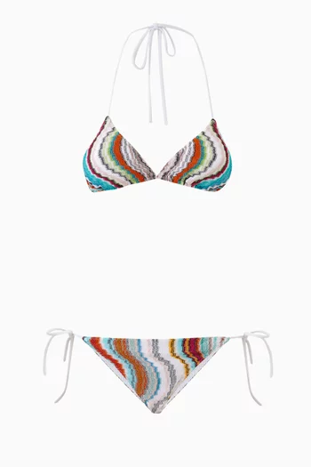 Striped Bikini Set in Viscose-knit