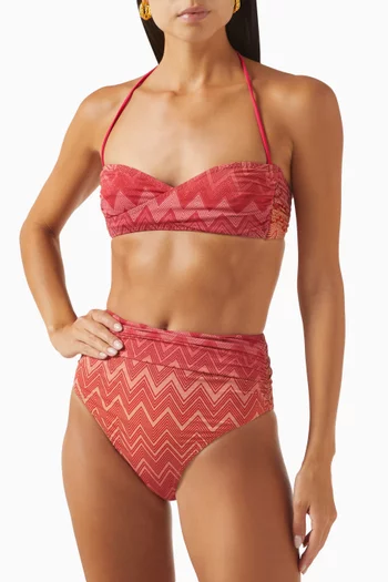 Zigzag Bikini Set in Lamé Stretch Nylon