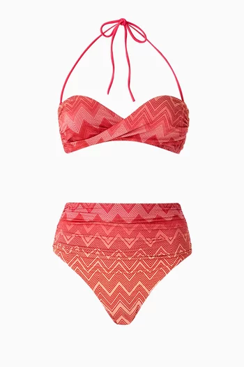 Zigzag Bikini Set in Lamé Stretch Nylon