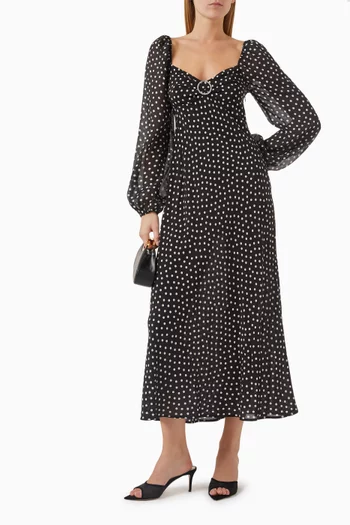 Ivy Polka-dot Dress in Silk