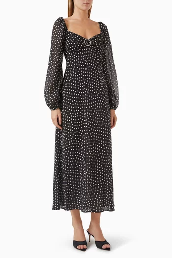 Ivy Polka-dot Dress in Silk