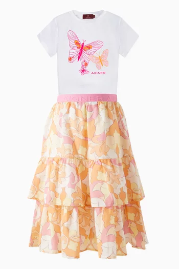 Floral Ruffle Skirt