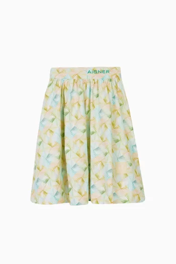 Batiste Printed Skirt in Cotton