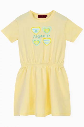 Graphic Logo Dress in Cotton