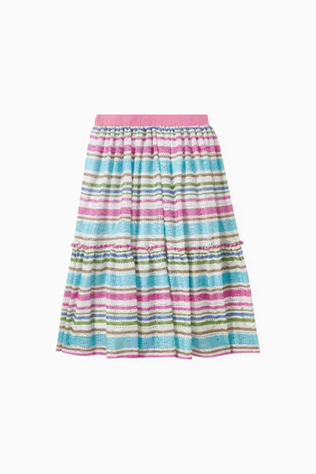 Striped Skirt in Stretch-jersey