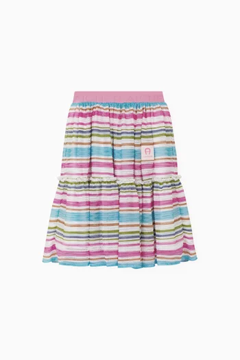 Striped Skirt in Stretch-jersey
