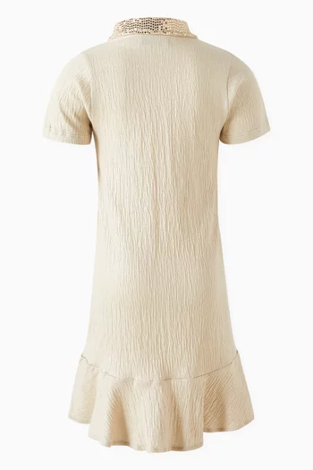 فستان بنمط قميص مطرز بالترتر